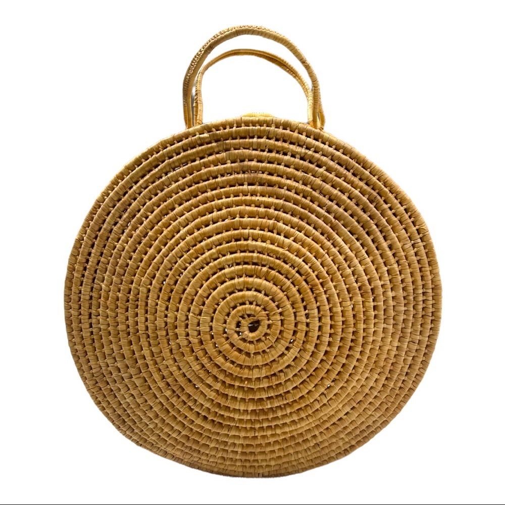 Vintage 15” Straw Hobo Purse